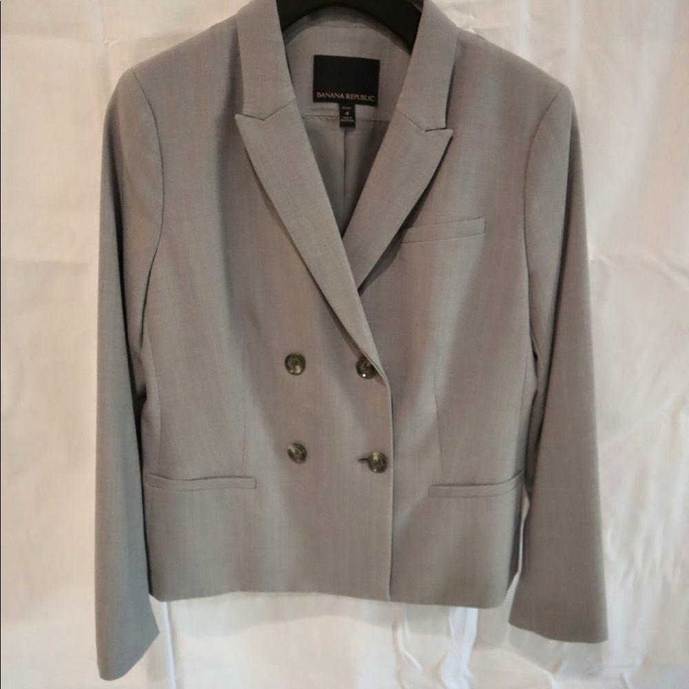 Banana Republic Double Breasted Gray Jacket